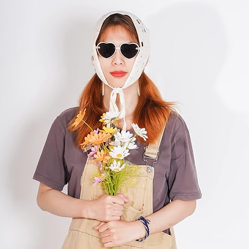Miniatura 3 de 2 bandanas de ganchillo para la cabeza, bufanda para el cabello, bufanda para el cabello para mujeres y niñas, accesorios de punto floral para el