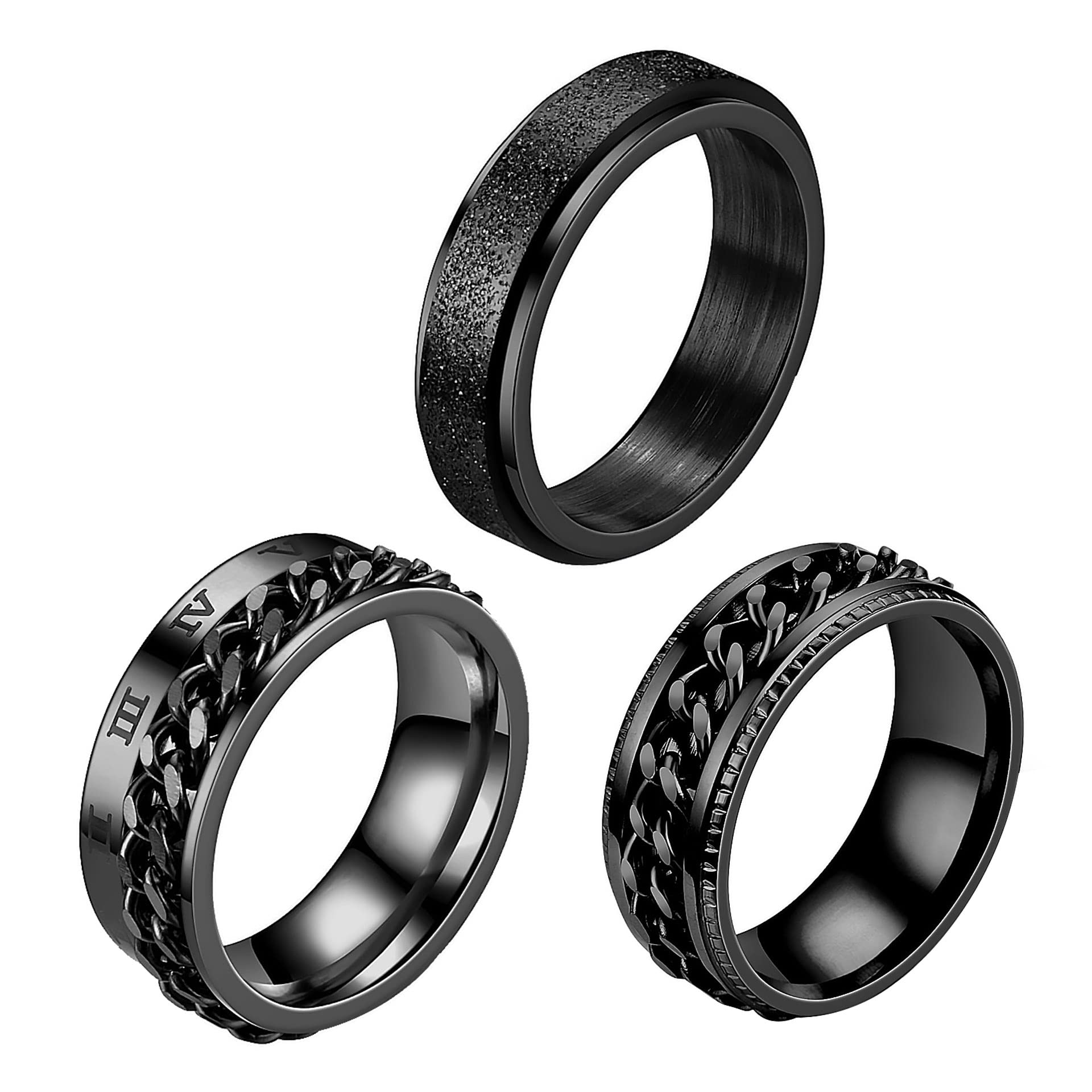 CJIAYUJEWStainless Steel Spinner Anxiety Rings for Teen Girls,8mm Colorful Fidget Rings Stress Relieving Anxiety Ring Sets,Engagement Wedding Promise Band Ring for Women Men