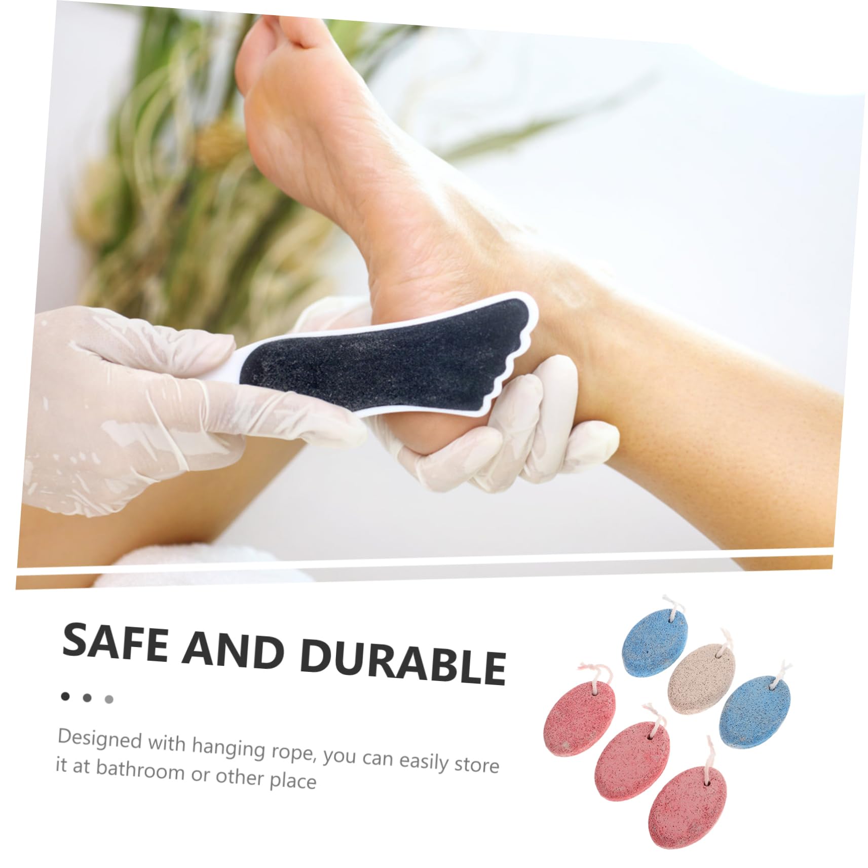 Healeved 6pc Natural Pumice Stone Foot Scraper Remover Shower Foot Stone Scrubber for