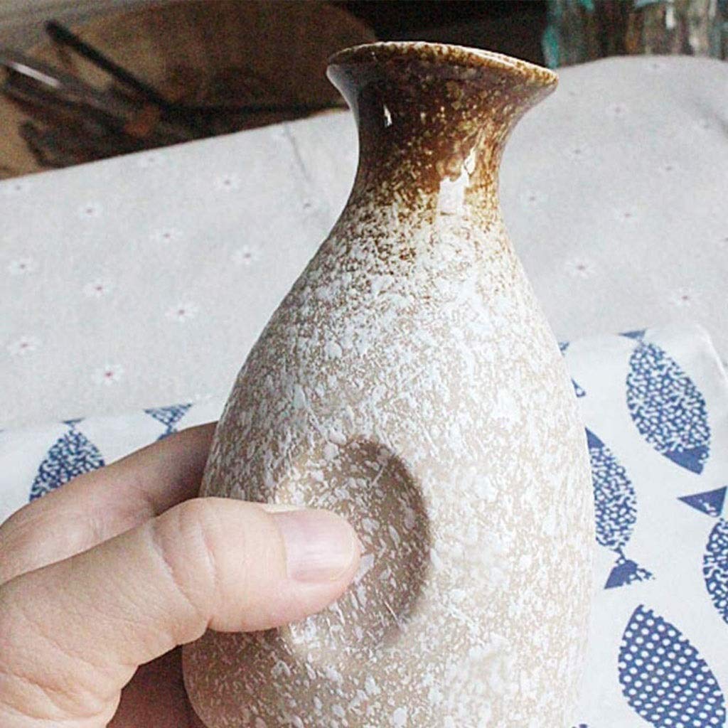 Ensemble de tasses à saké japonaises exquises, 5 pièces de 10 oz, tasse en céramique marron à texture traditionnelle, verre à vin artisanal, verre à vin en porcelaine de conception japonaise 8,8