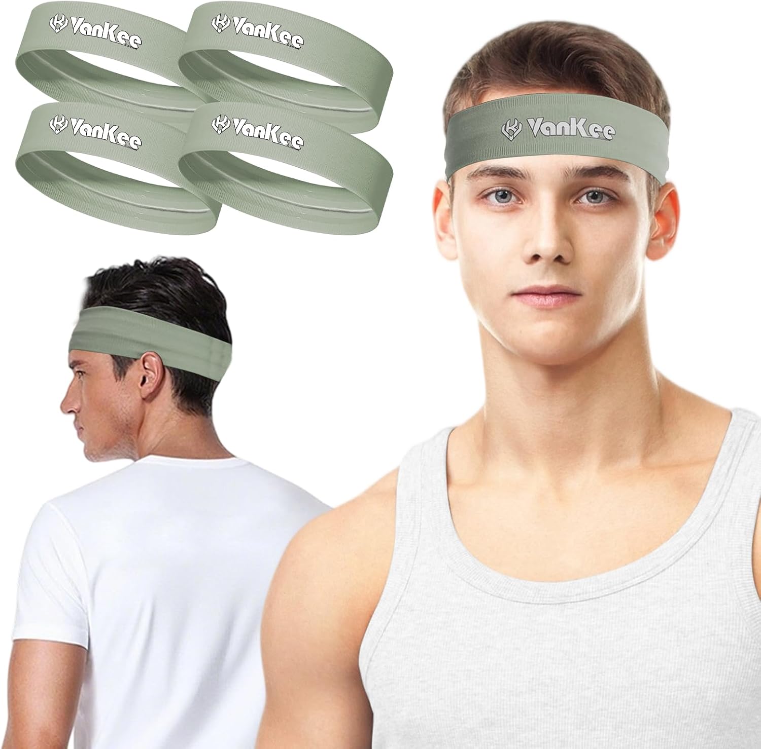 Sports Headbands for Men Cooling Sweatbands for Women Moisture Wicking Workout Athletic for Running Yoga Tennis Basketball