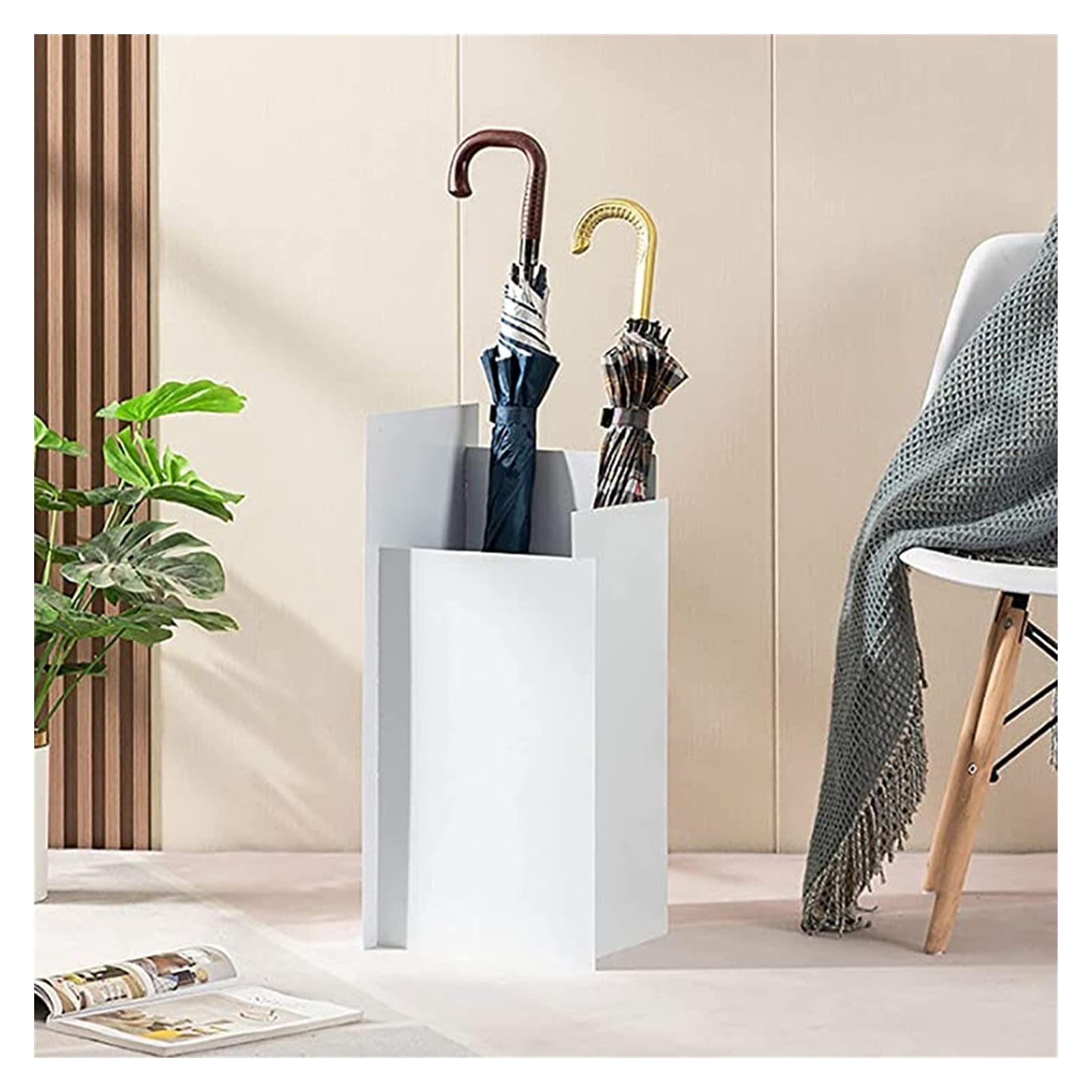 Porte-parapluies design blanc pour organiser le couloir de la maison