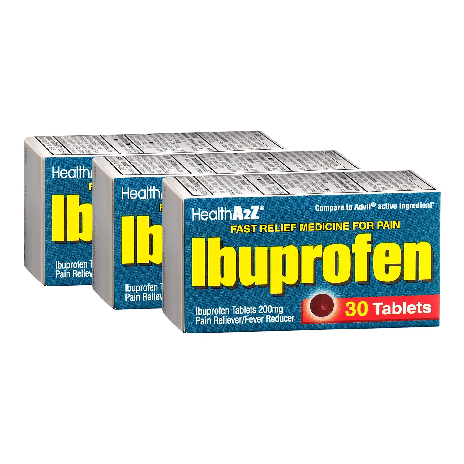 HealthA2Z® Ibuprofen 200mg, 90 Tablets (3 Pack)