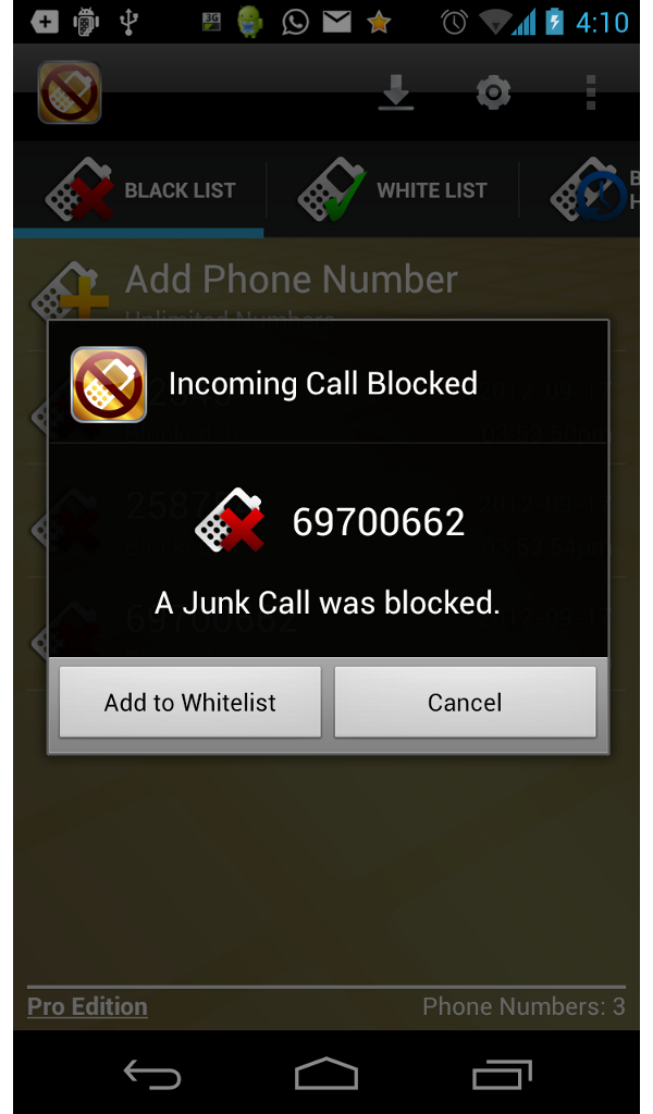 Junk Call Blocker Pro App on Amazon Appstore