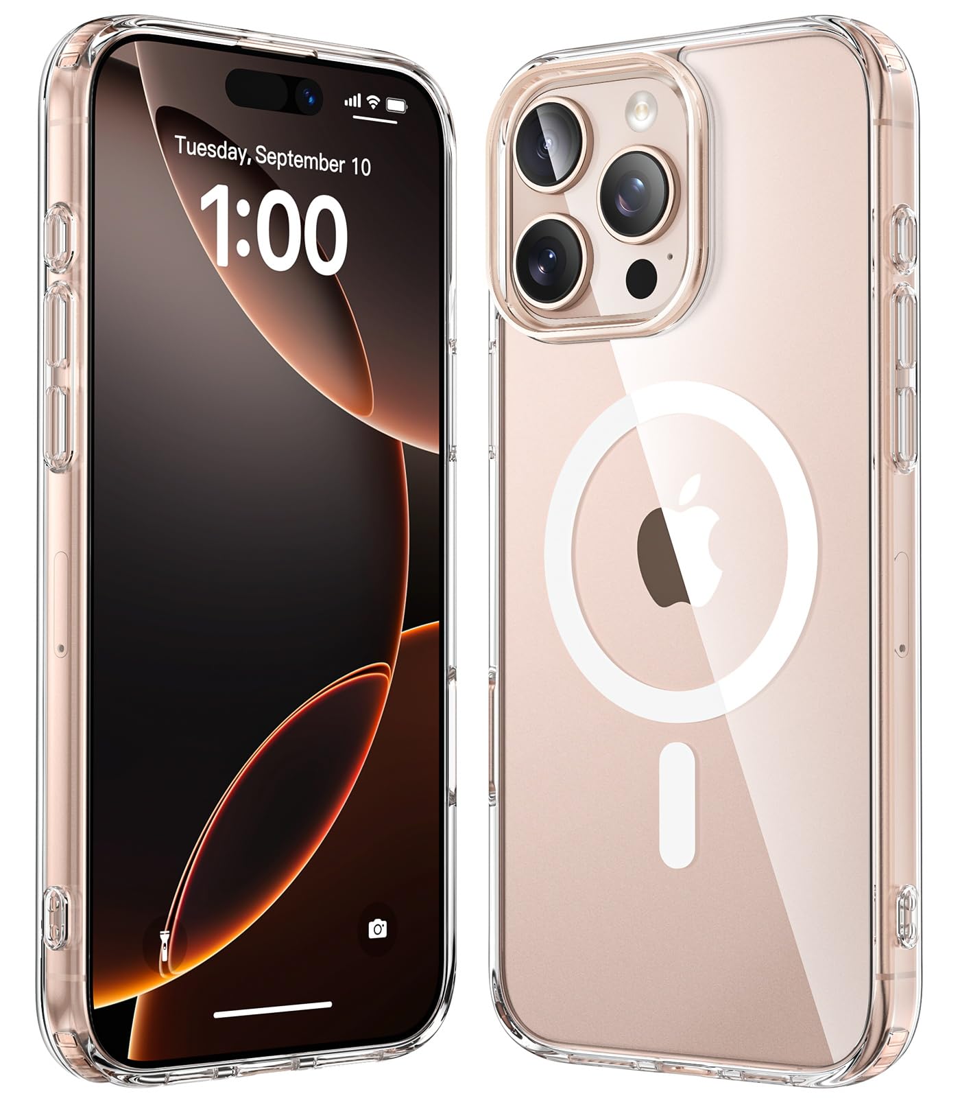 SUCGLES for iPhone 16 Pro Max Case with MagSafe [Ultra Strong Magnetic] [12FT Military Drop Protection] [Shockproof Bumper] Slim Thin Mag Safe Promax Phone Cover for Apple 16pro Max (Clear/Magnet)