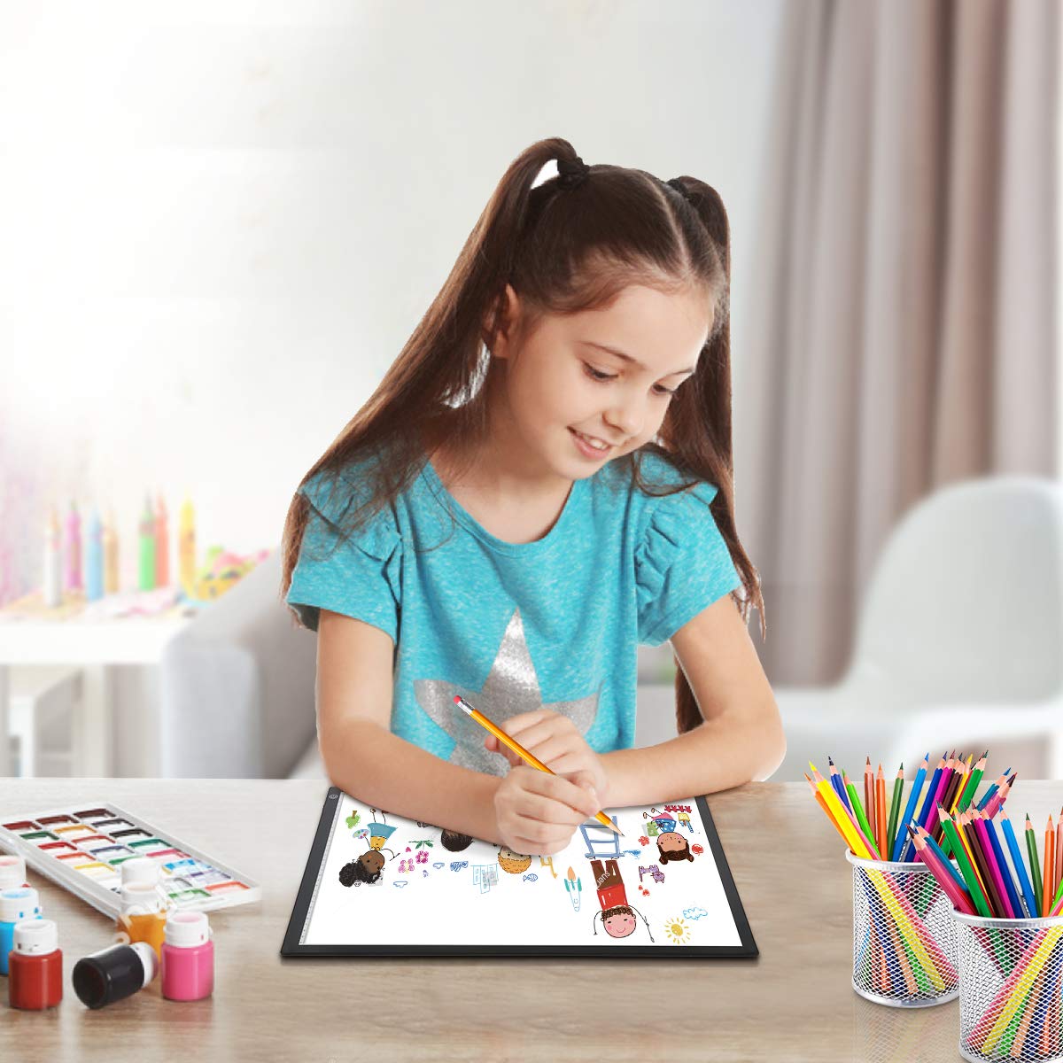 Himimi A3 LED Tavoletta Luminosa, A3 Tavolette da Disegno, Ultrasottile Lavagna Luminosa con Luminosità Regolabile Tracing Light Pad per Artist Animazione