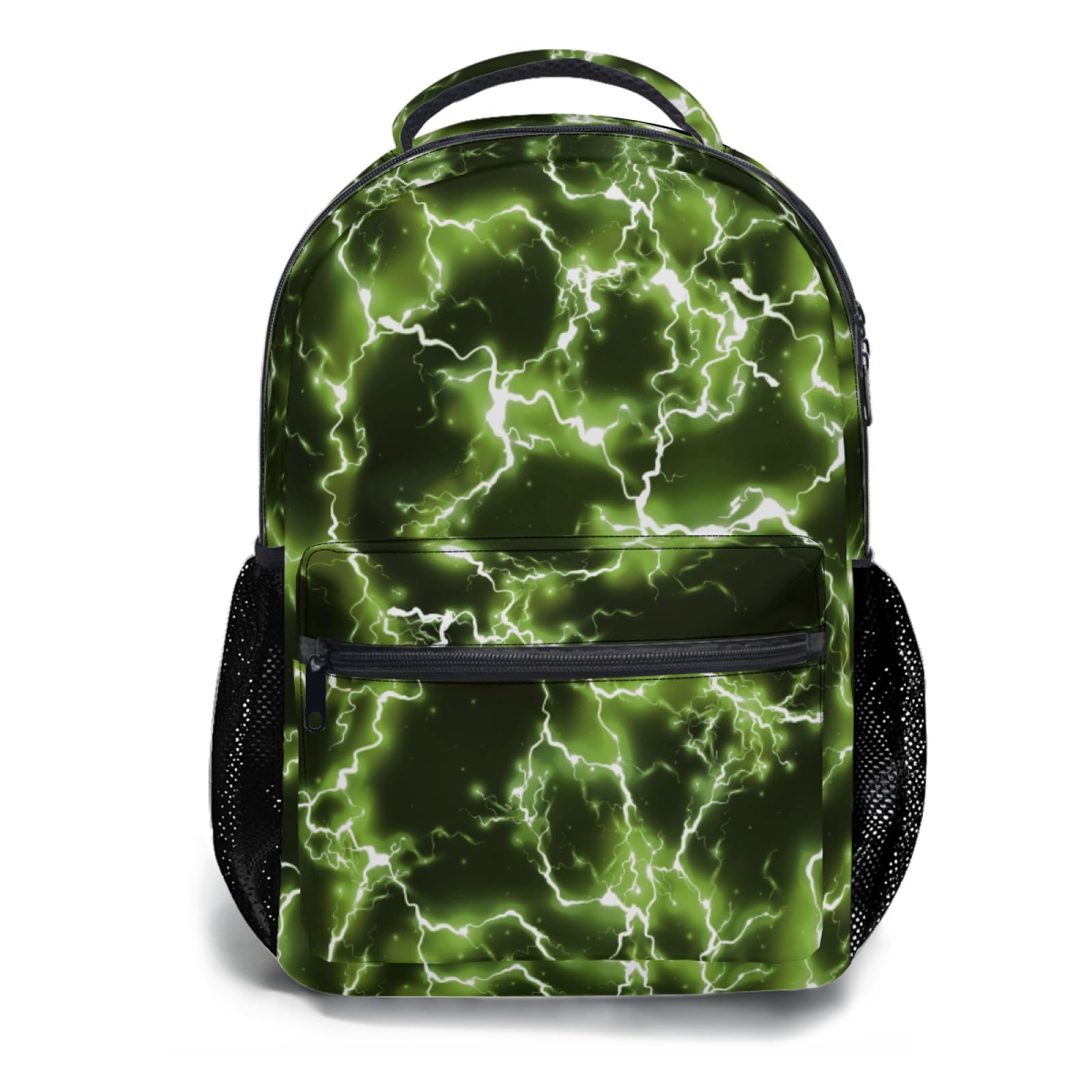 aportt Sage Green Backpack for Boys Girls Cool Lightning Durable Casual Basic Kids Bookbag Lightweight School Bag for Teens Students Travel Daypack