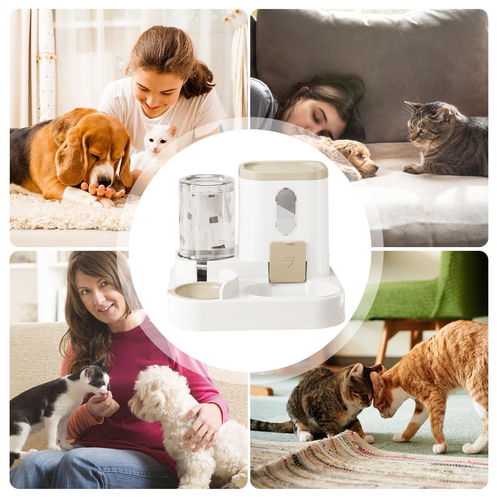 automático para gatos | Dispensador automático de alimentos y cuenco de agua | Alimentador de alimentos y dispensador de agua en juego para gatos, perros y mascotas pequeñas
