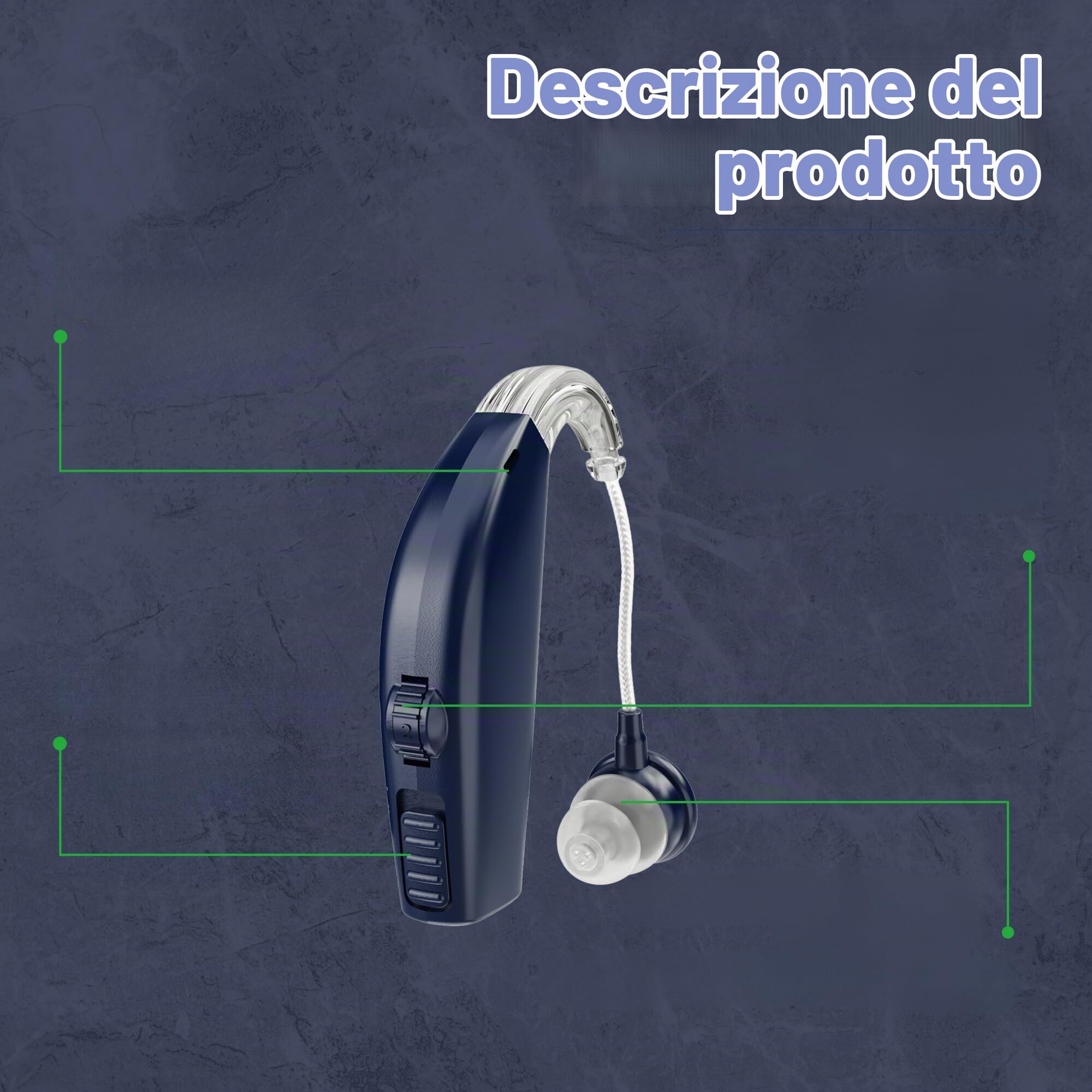 Digitale - (coppia di 2) Amplificatore di potenziamento personale, digitale ricaricabile con durata della batteria per tutto il giorno, blu