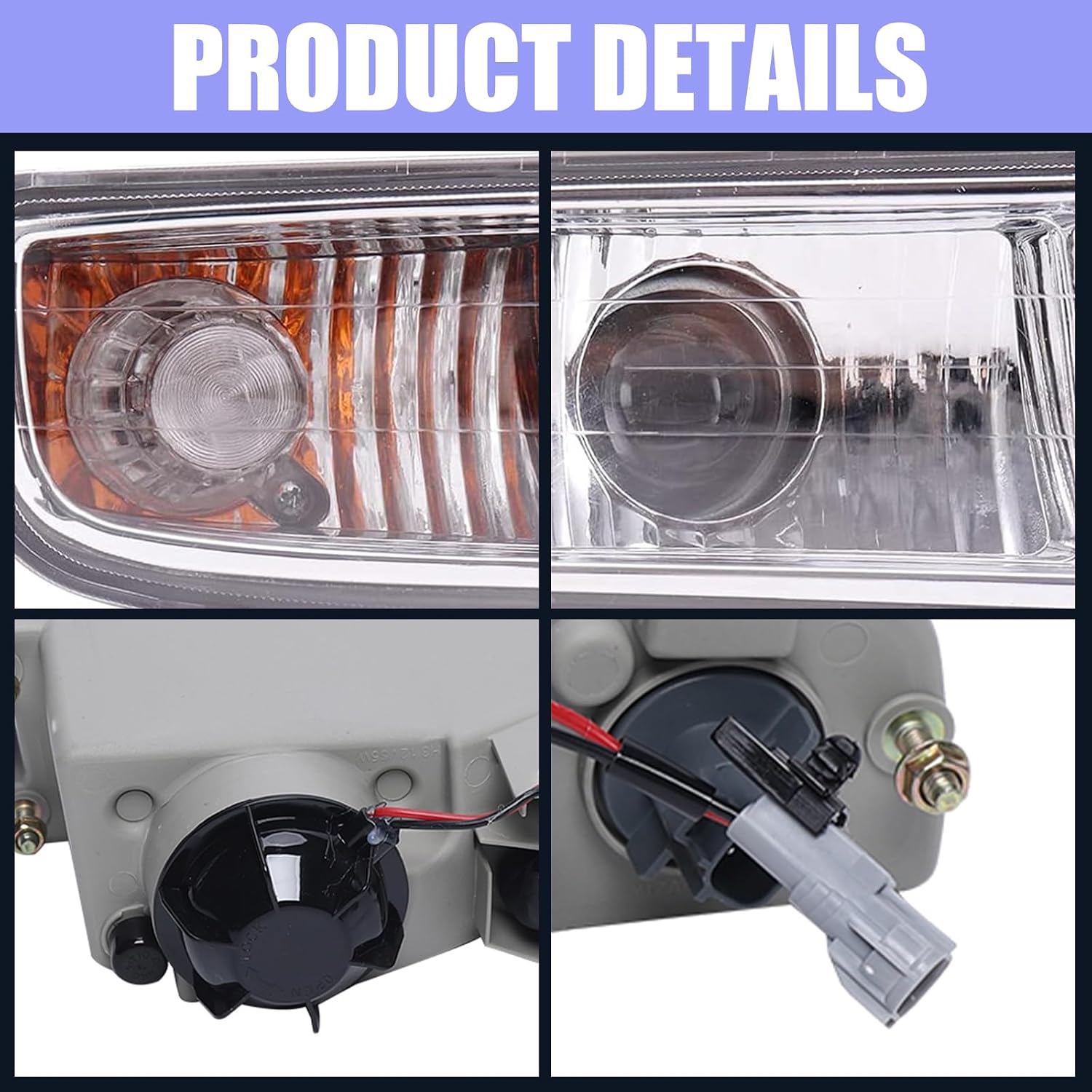 DuYouG- For Lexus LX470 1998-2007 LED Fog Lights Fog Lamps Front Bumper Driving Lamps Assembly Clear Lens Left Driver Side & Right Passenger Side LH+RH Pair Set