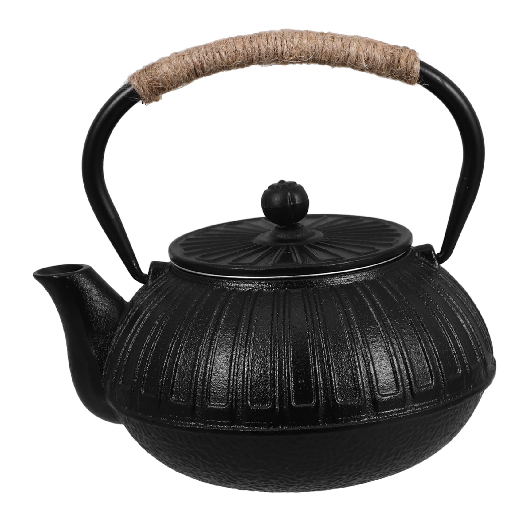 PRETYZOOM tetera de hierro fundido inducción largo retro con té pava y tetera japonesa cafetera de camping olla japonesa tetera para acampar teteras planchar Black