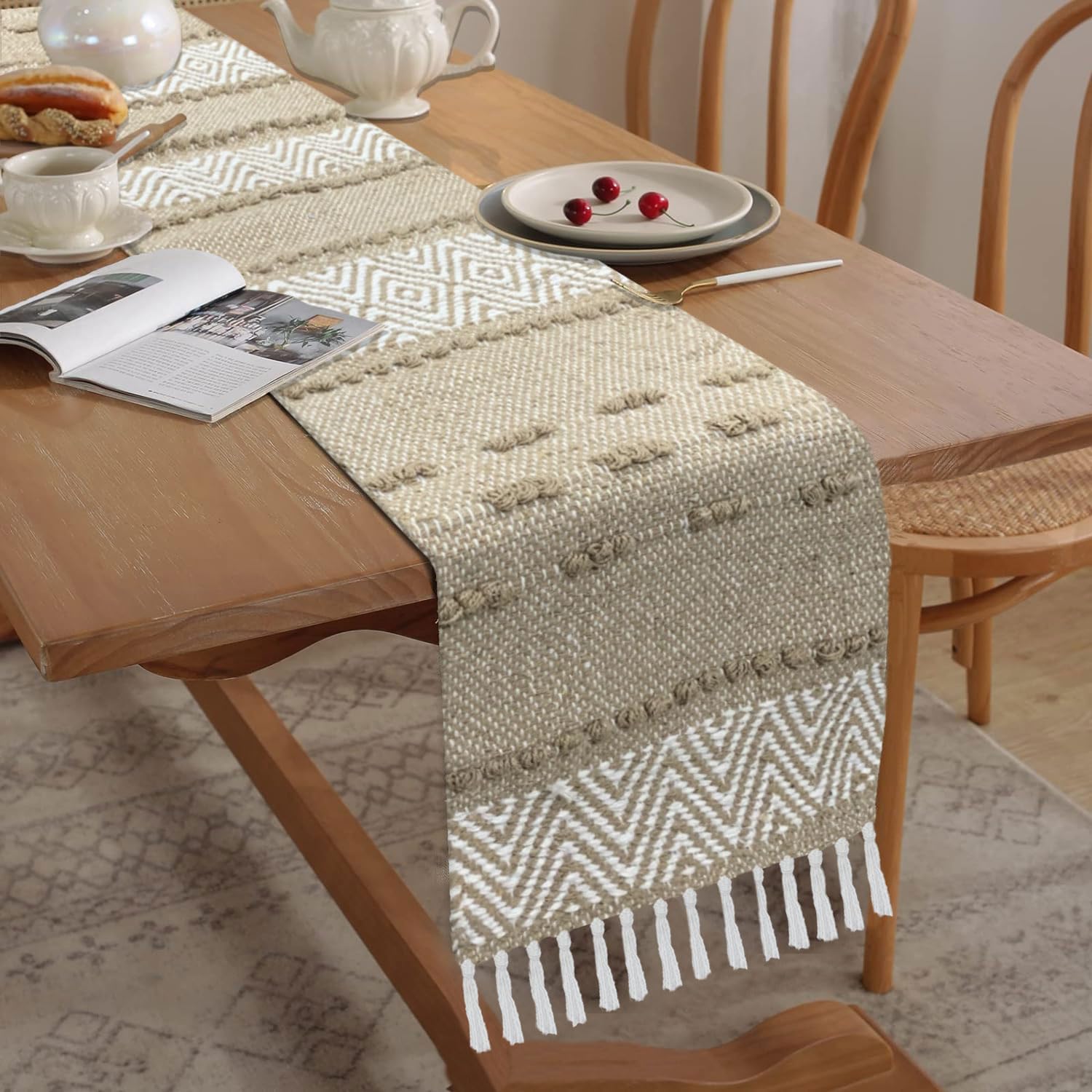 Boho Cotton Table Runner - Blue | Protect & Decorate -6
