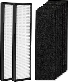 2-Pack Replacement Filters 2 HEPA Filters and 8 Carbon Pre-Filters Compatible with GermGuardian Filter C FLT5000 FLT5111 Fits AC5000 AC5000E AC5250PT AC5300B AC5350W AC5350B AC5350BCA1