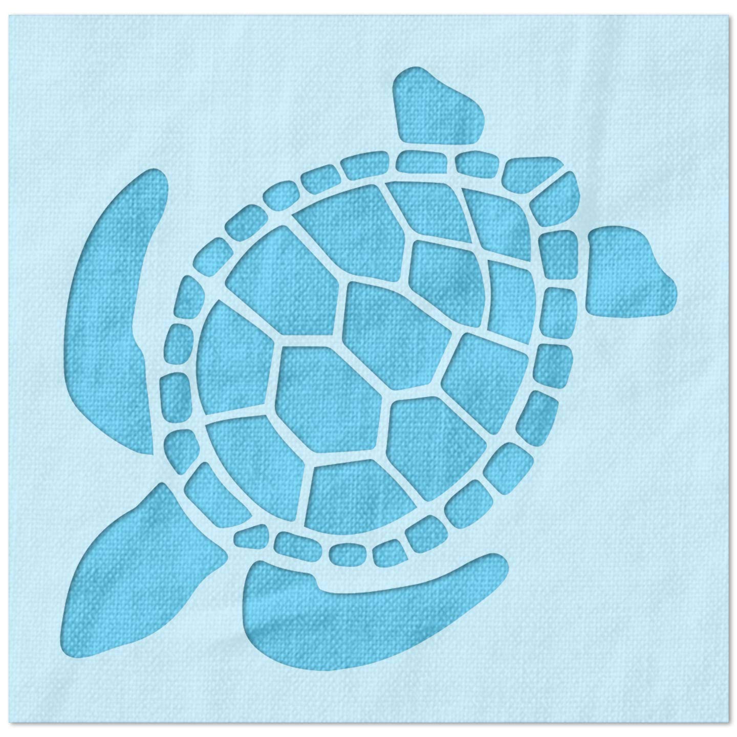 Stencil Stop Szablon z żółwiem morskim – wielokrotnego użytku do projektów DIY, malowania, rysowania, rzemiosła, 14 mil tworzywa sztucznego (30,5 x 29,8 cm)