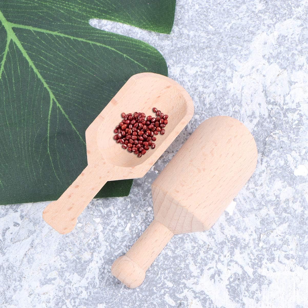 Hemoton 3sets Wooden Salt Shovel Scoop Beech Flat Handle Teaspoon for Kitchen Tea Shop 20pcs*3