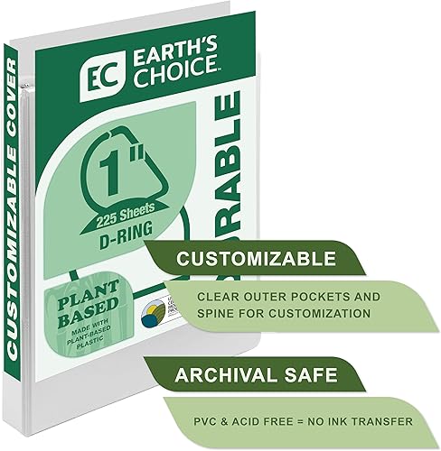 Vista 108 de Samsill - Carpeta de anillos redondos de 3 pulgadas, respetuosa con el medio ambiente, con certificado USDA Biobased, colección de moda, paquete