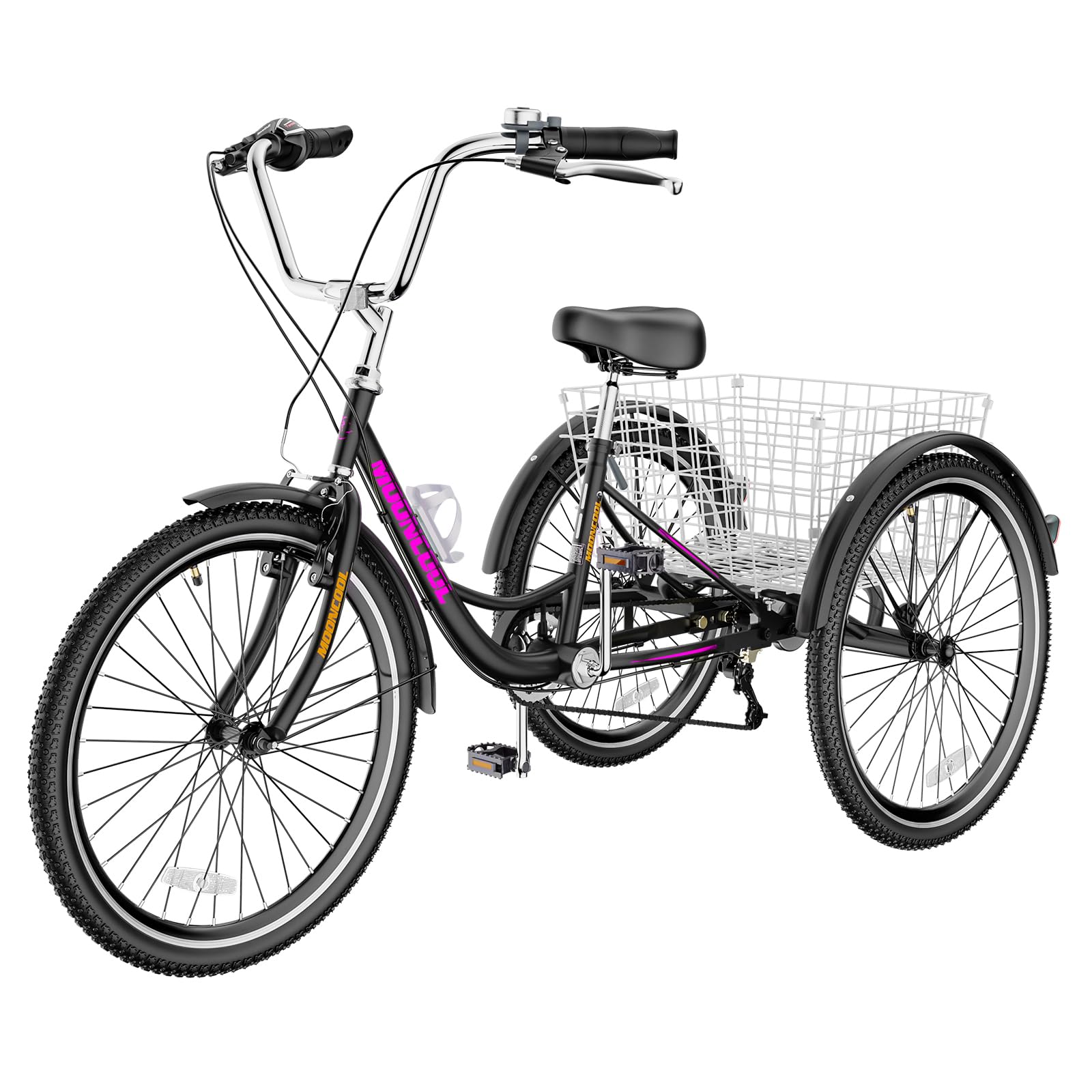Slsy Adult Tricycles 7 Speed, Adult Trikes 20/24/26 inch 3 Wheel Bikes, Three-Wheeled Bicycles Cruise Trike with Shopping Basket for Seniors, Women, Men. Sports & Outdoors