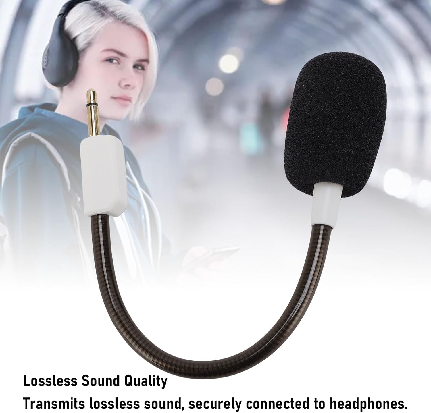 Qinlorgo Replacement Mic for BlackShark V2 Gaming Headset, 3.5mm Jack Detachable Noise Cancelling Microphone for BlackShark V2 SE PRO (White)