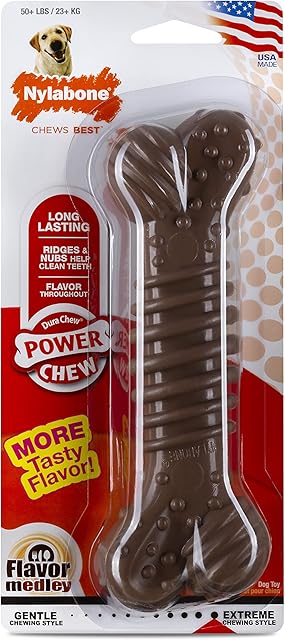 Nylabone Extreme Tough Dog Chew Toy Bone, Durable, Cleans Teeth, Flavour Medley, X-Large, for Dogs Over 23 kg