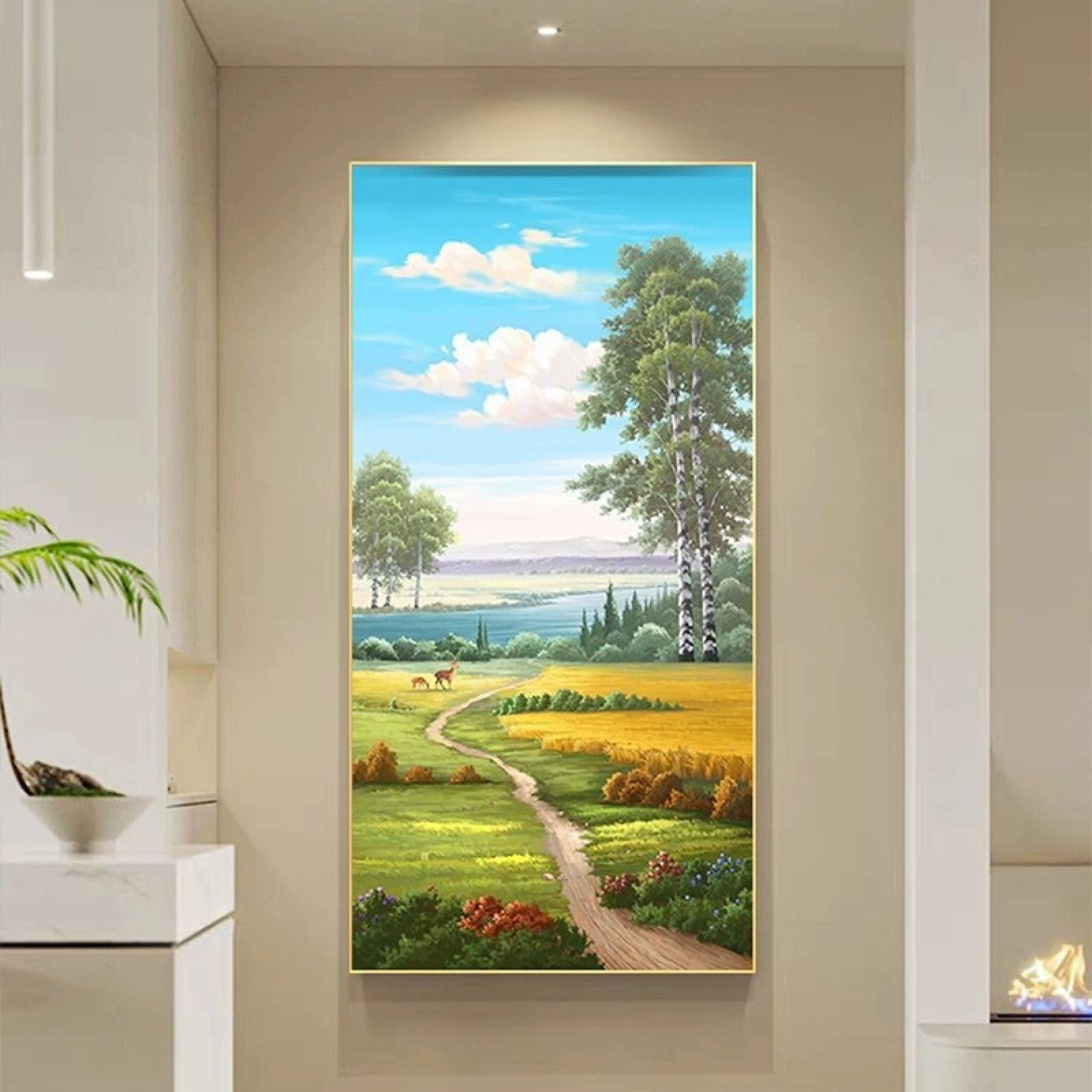 Peintures à l'huile peintes à la main pour habiller un grand mur vide de salon