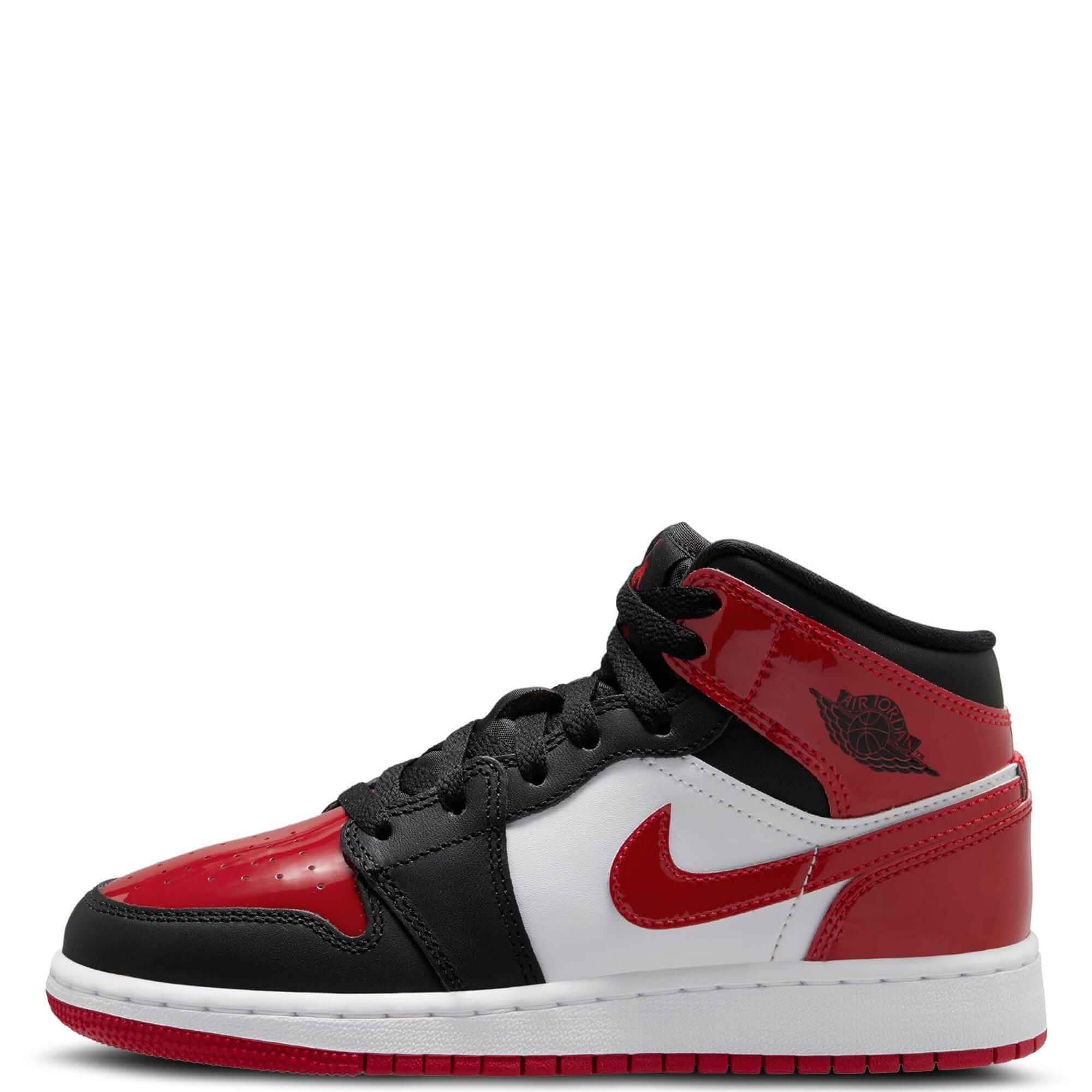 Nike Air Jordan 1 Mid SE Grade School Lifestyle Shoes (Black/Varsity Red/White)