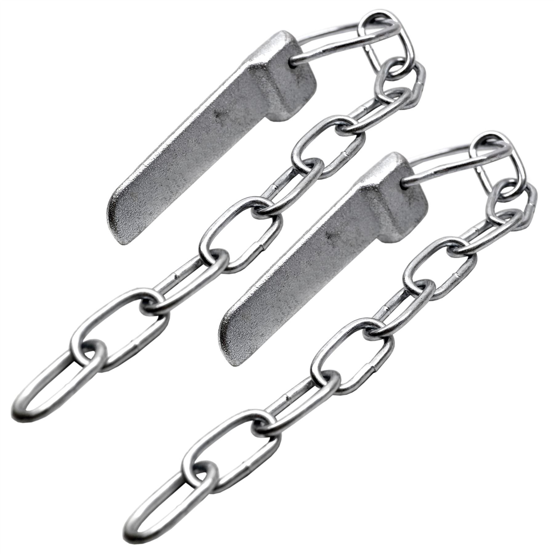 Flat Cotter Spring Ring/Linch Pin and Chain PAIR Zinc Plated DK12_Pair