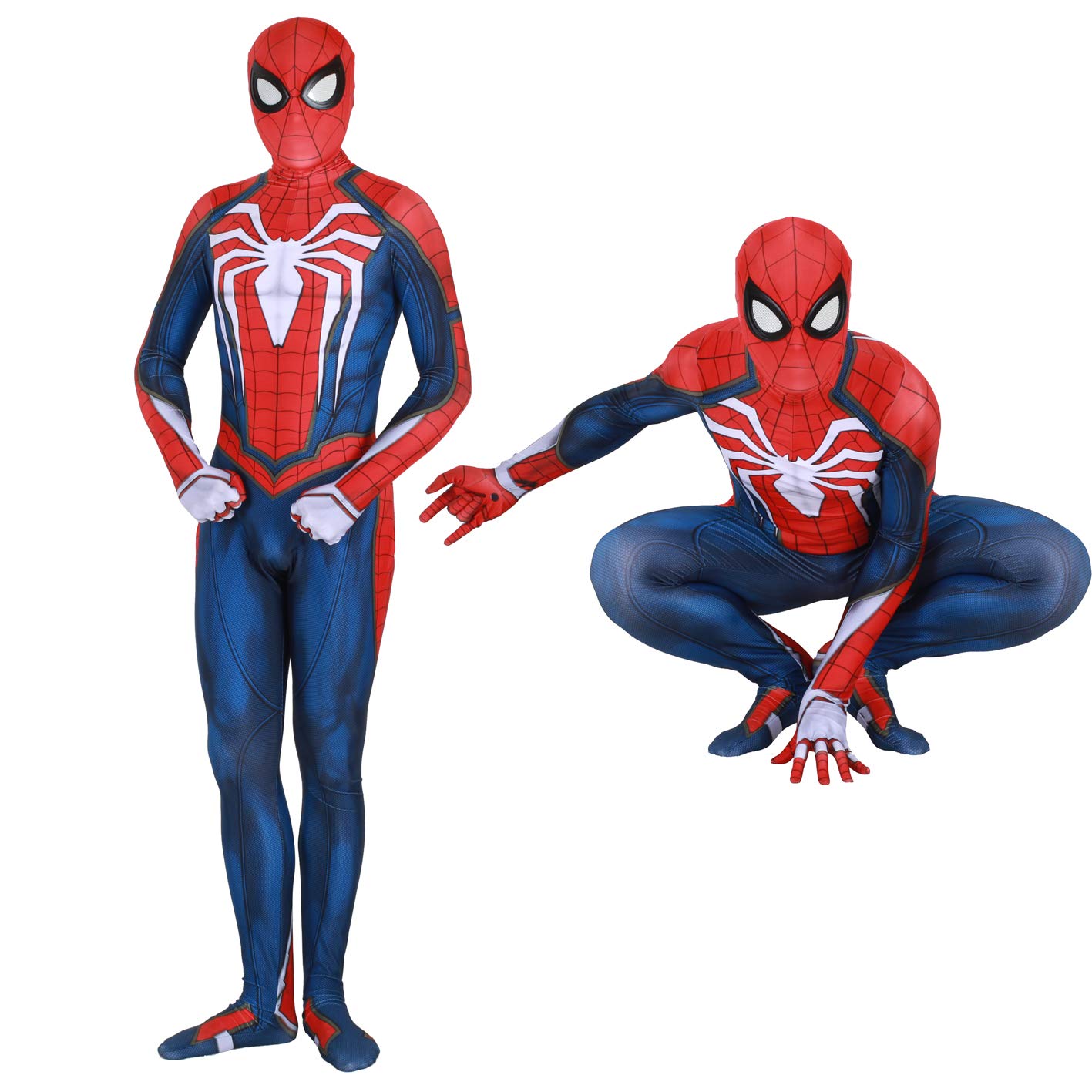 YuanMan PS4 Insomniac Spiderman Costume 3D Print Spandex Halloween Zentai Suit Adult/Kids