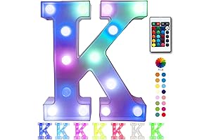 Pooqla Colorful LED Marquee Letter Lights - Light Up Letters for Christmas Decorations