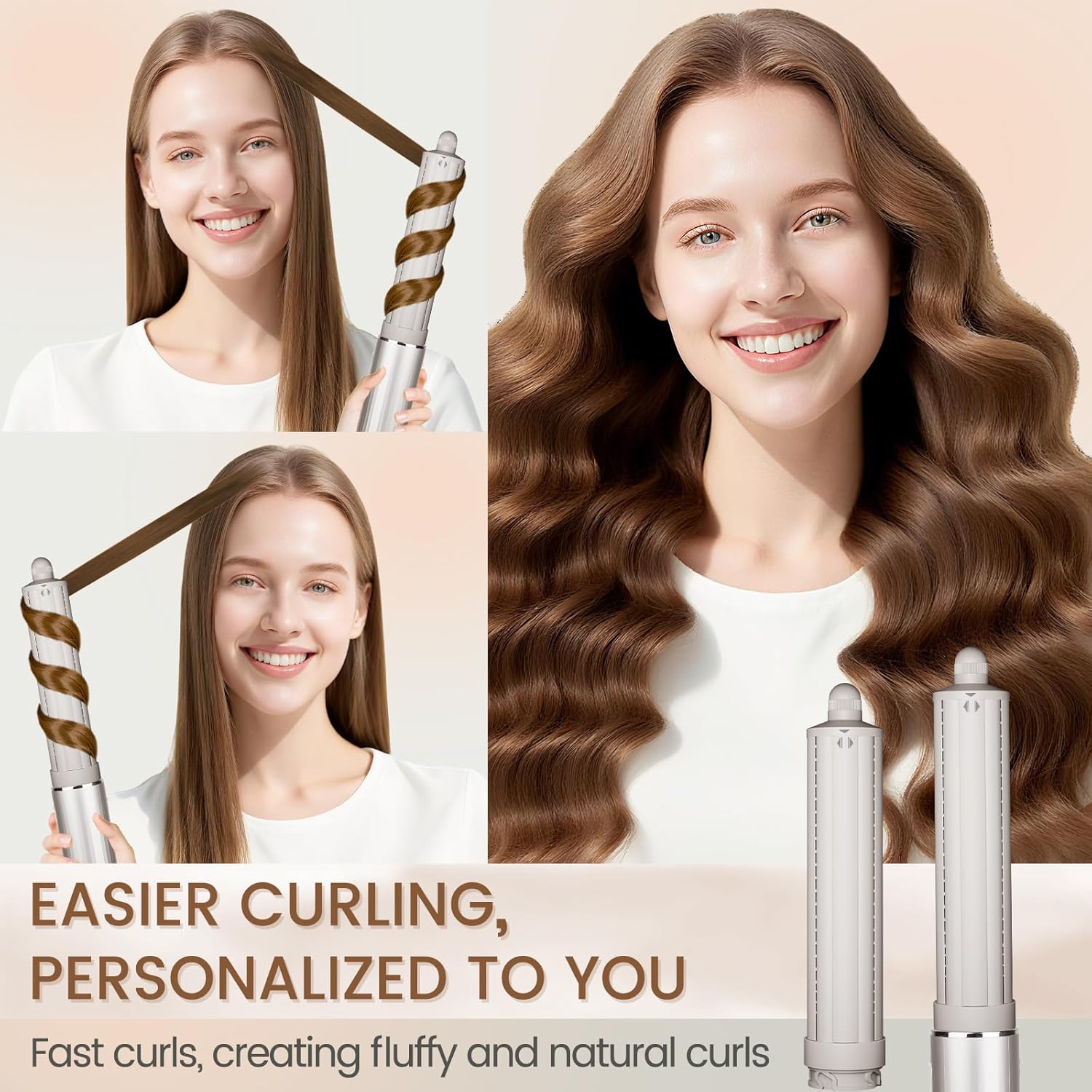 1.6in Long Hair Curling Barrel Attachment for Shark FlexStyle, Auto-Wrap Curling Iron Curlers to Create Natural Classic and Textured Waves Loose Curls Waves - Image 5