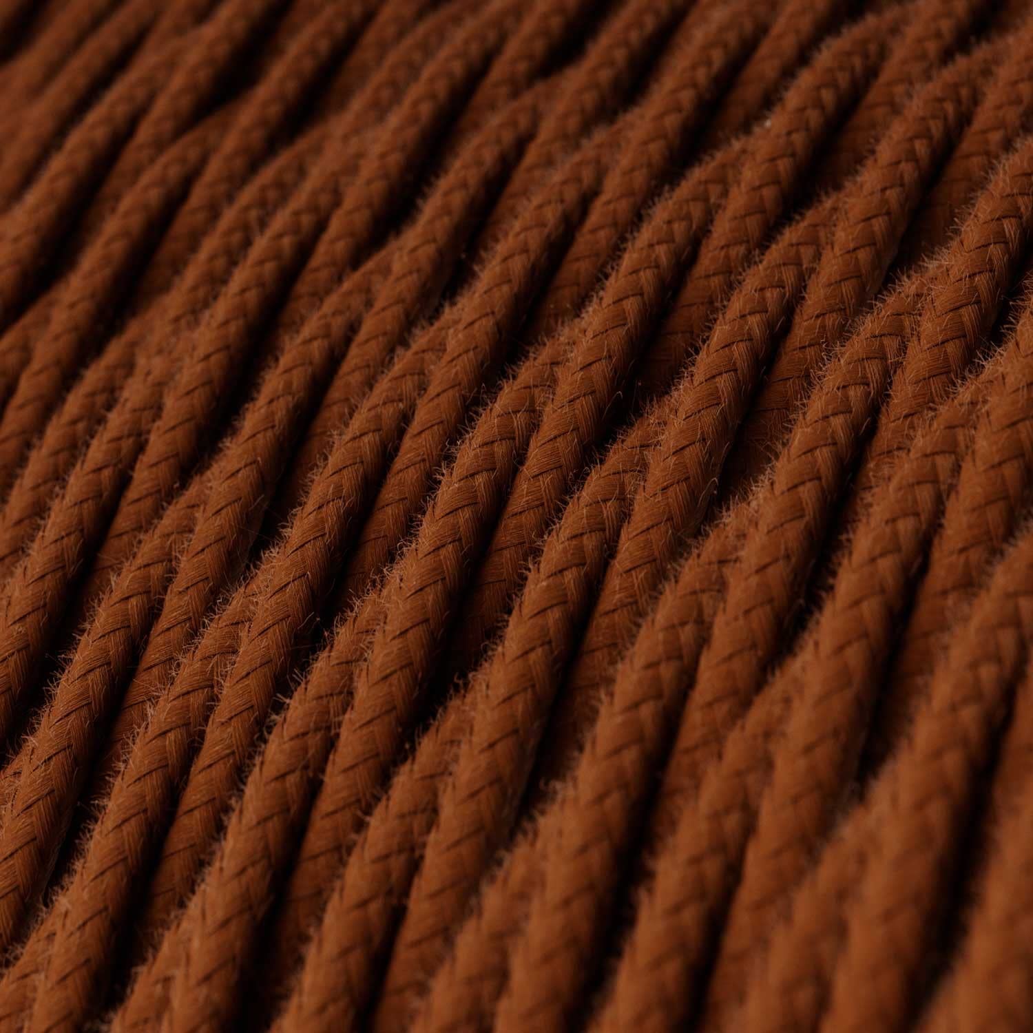 Creative-Cables L'originale cavo elettrico rivestito in tessuto 2 x 0,75 mm² (20 m, Marrone Cannella TC23) – Trecciato, cotone – Sicurezza certificata, made in Italy