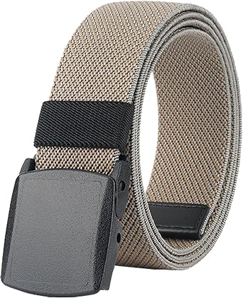 LionVII Stretch Belts for Men-Web Mens Belts Elastic Plastic Buckle Breathable for Sport-Adjustable Trim to Fit 27-49" Waist