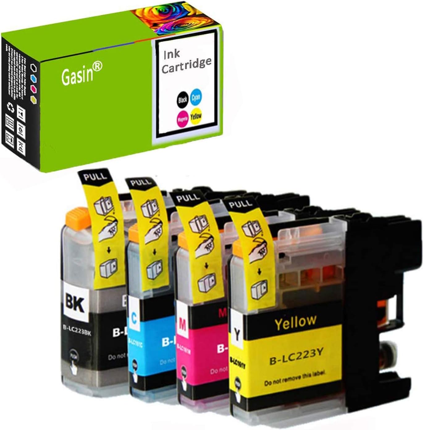 Gasin LC-223221 Compatible Cartridge 4 Pack Replacement For Brother LC-223221?BKCMY?for Pixma DCP-J4120DW,MFC-J4420DW,MFC-J4620DW,MFC-J4625DW,MFC-J5320DW,MFC-J5620DW,MFC-J5625DW,MFC-J5720DW Print