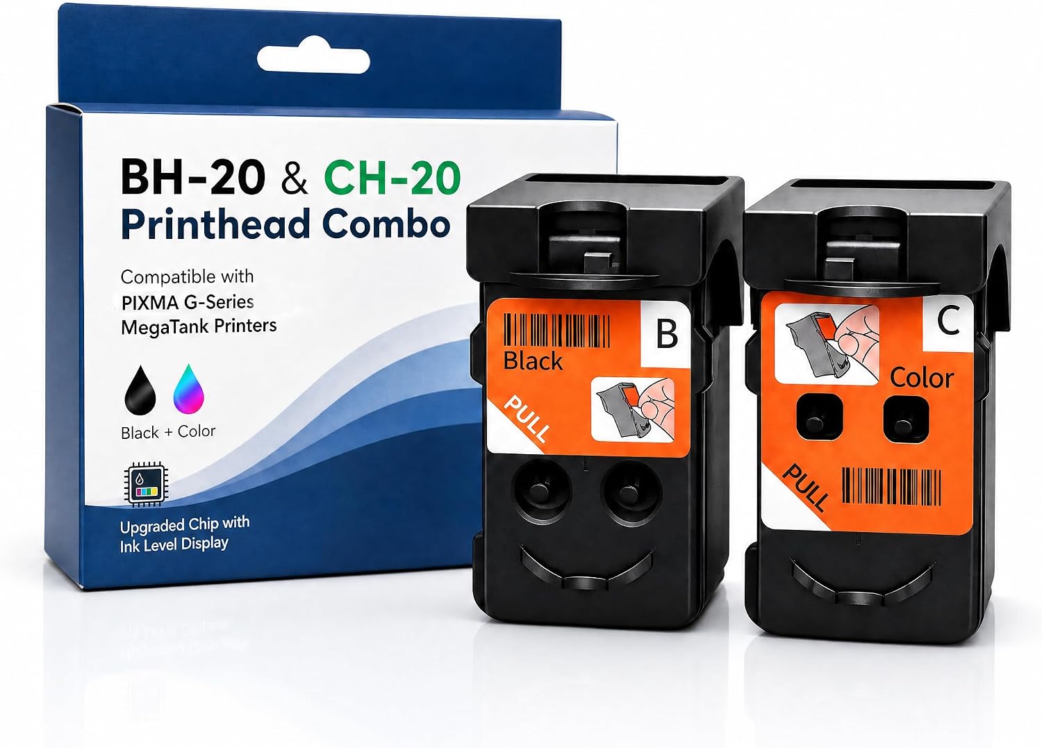 Print Head Replacement, Compatible with Canon BH-20 CH-20 Printhead, for G5020 G6020 G7020 G1220 G1230 G2260 G2270 G3260 G3262 G3270 G4270 Printers,Black QY6-8026 & Color QY6-8035, 2 Pieces