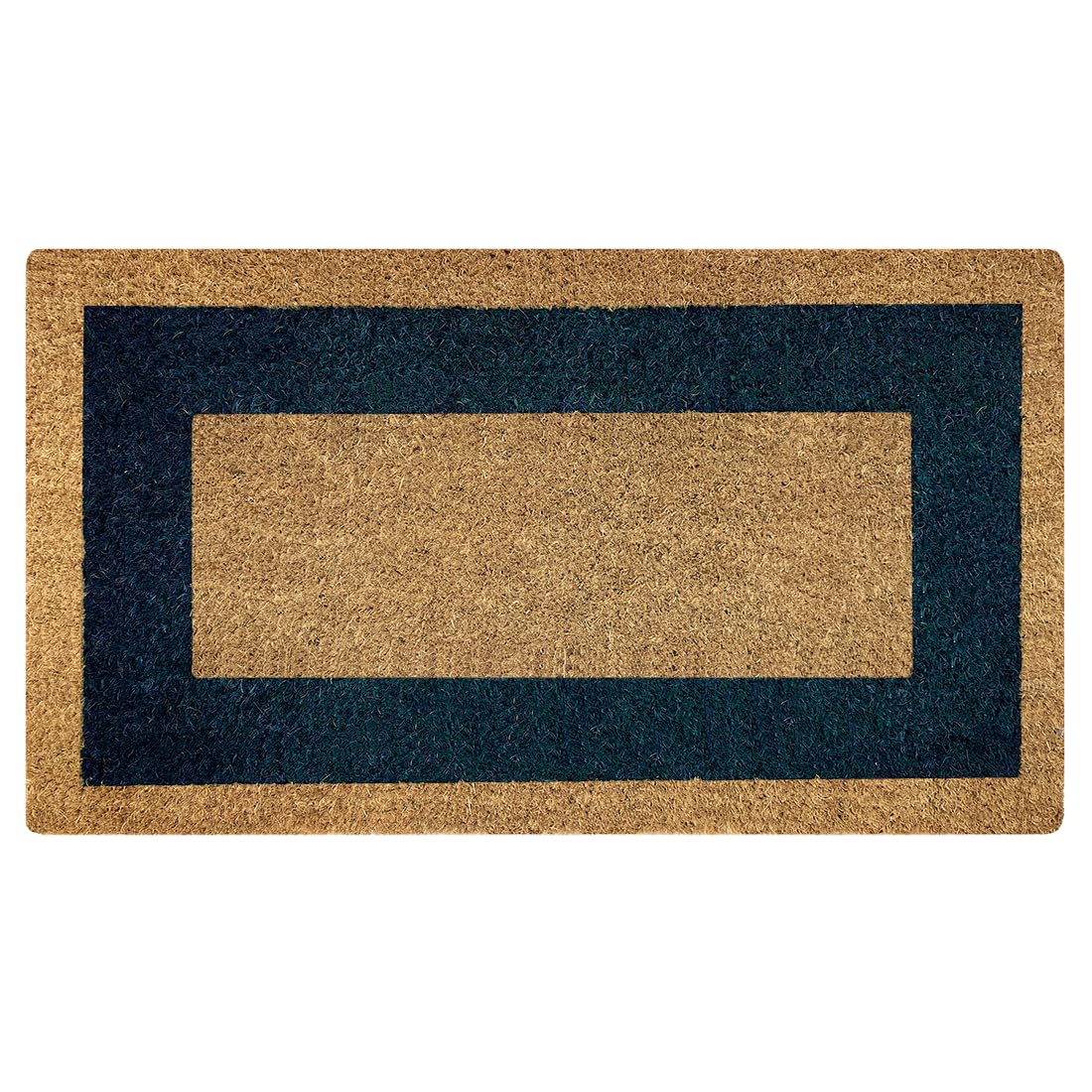 Acomoda Textil - Felpudo de Coco Natural Ecológico con Cenefa, Resistente y Antideslizante. Felpudo Ideal para Interior y Exterior de Casas y Comercios. (33x60 cm, Azul)