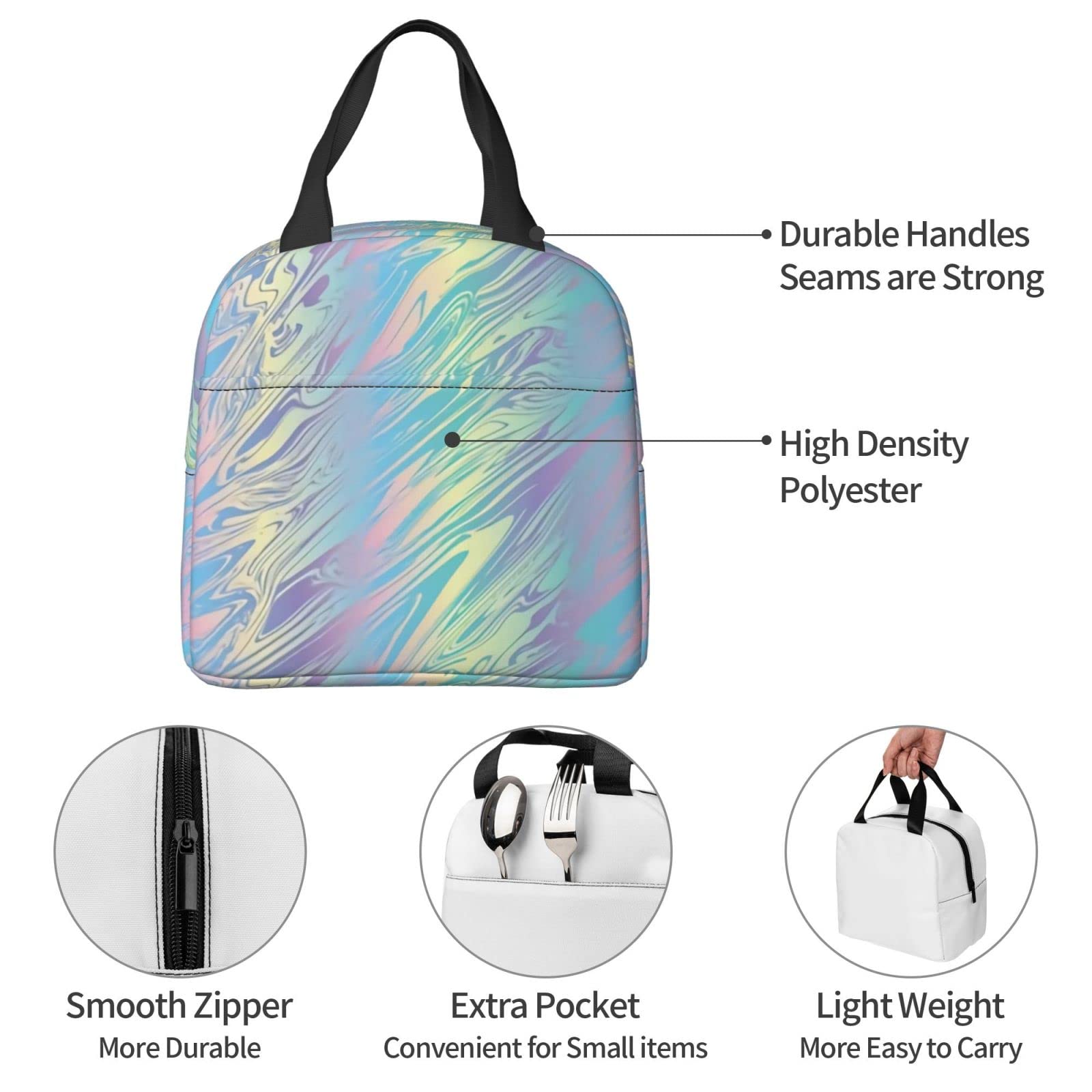 Isolierte Lunchbox Für Kinder – Wiederverwendbar, Leicht Zu Reinigen, Mit Kühlfach (Batik-Design)