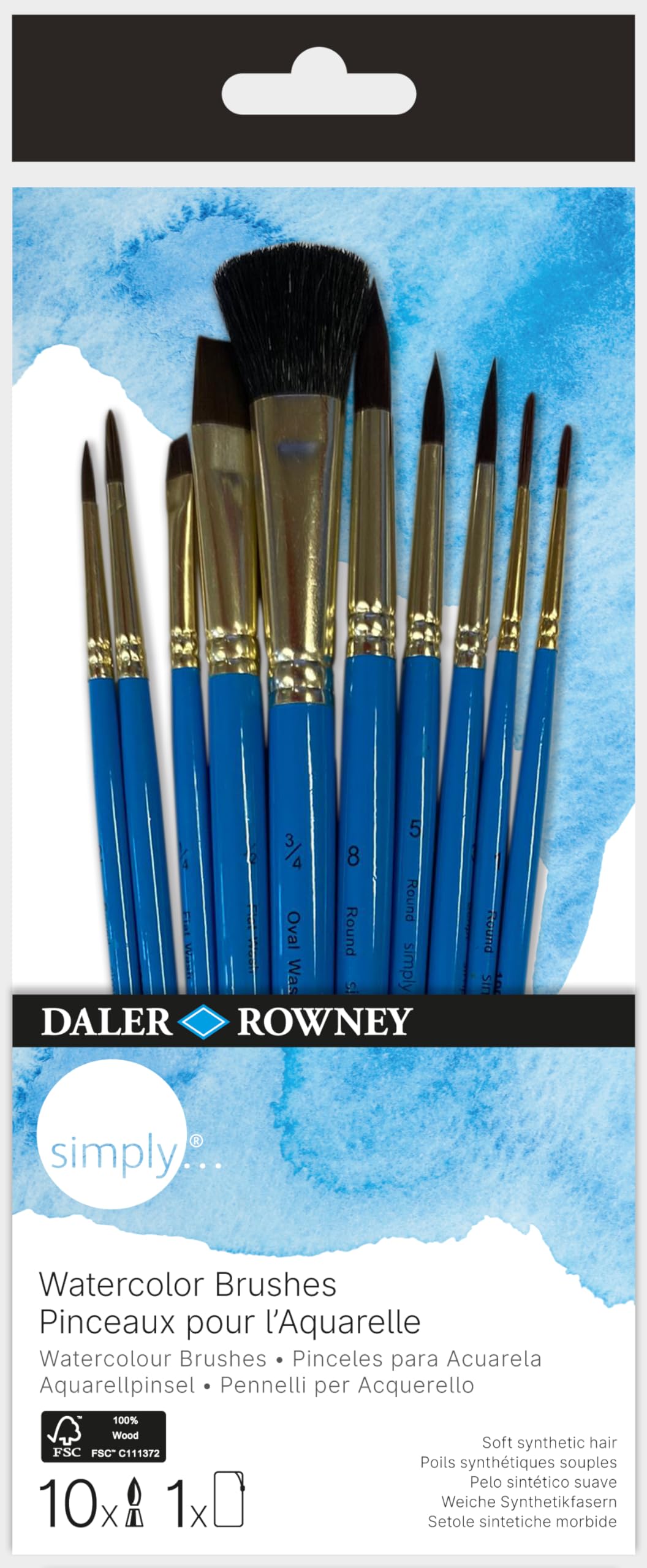 Daler Rowney Pinceaux Simply Natural Sable - set de 4