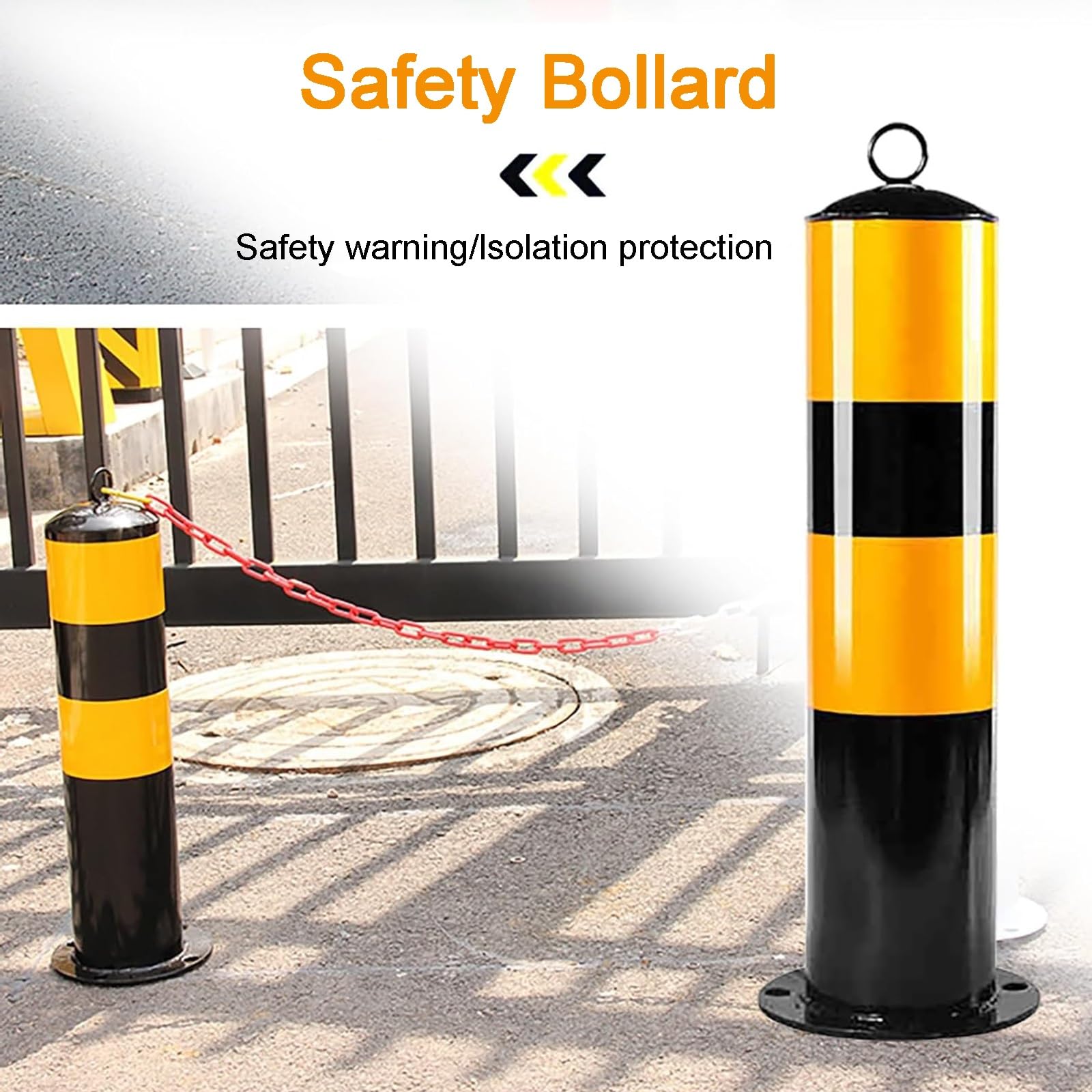 Barreras de Seguridad, Poste de Seguridad, Columna tráfico, Barrera for estacionamiento, Carretera, barandilla Alta Visibilidad, 19,7 Pulgadas Alto(2pcs)
