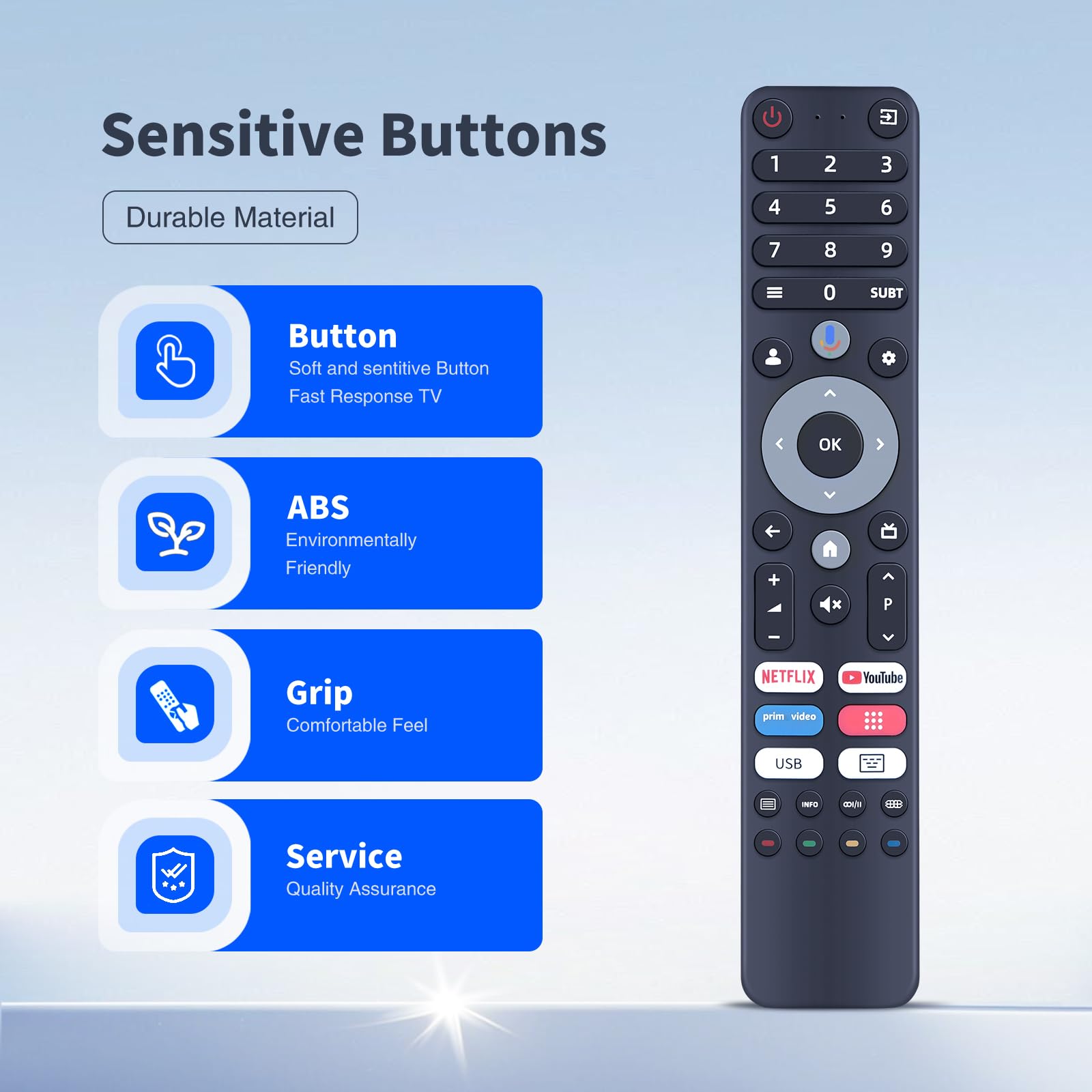 Vervangende afstandsbediening geschikt voor OK Android TV ODL42850FC-TAB | ODL32850FC-TAB | ODL32950FC-TAB