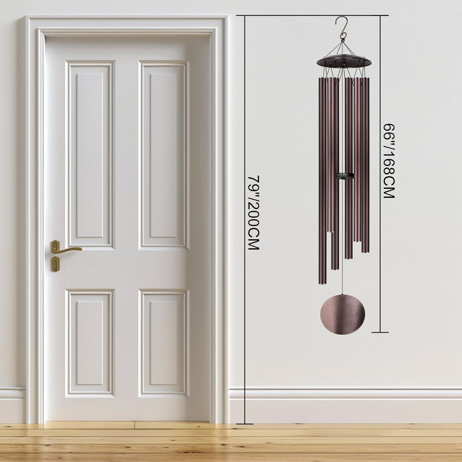 66" Large Wind Chimes for Outside Deep Tone, 6 Thickened ⌀ 1.2" Tubes Tuned Relaxing Melody Wind Chime, Windchimes Outdoors for Garden Patio Decor, Great Gift Idea for Your Loved One (Bronze, 66")