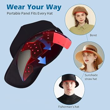 168 LEDs Red Light Hat, Cap for Hair Growth, 460/660/850nm Wavelength Laser Hair Growth Cap for Hair Care, 4 Modes