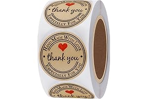 Homemade with Love Stickers Labels - Express Gratitude with Red Heart Design...