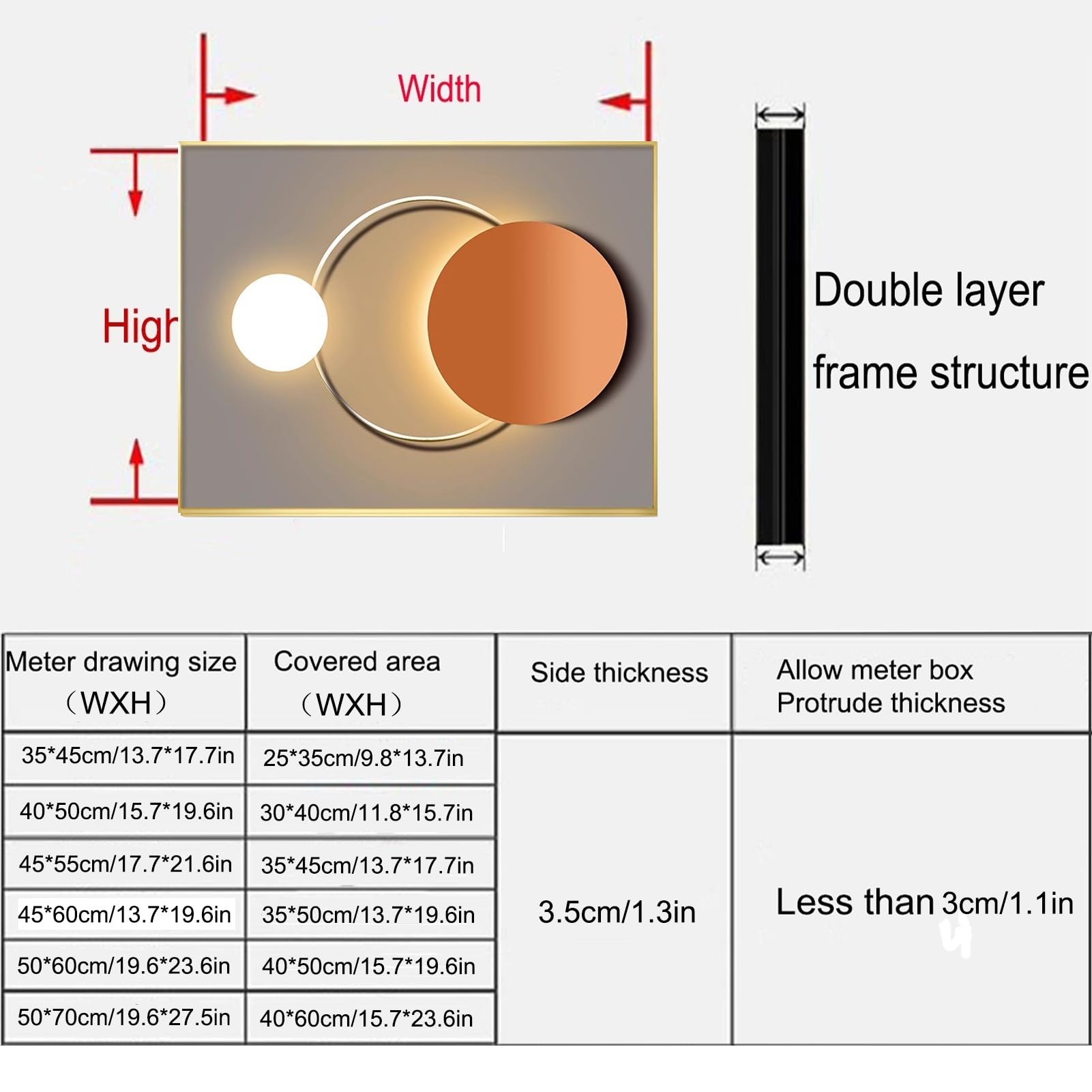 Tapa Decorativa para Caja de Contador eléctrico, Armario para Panel eléctrico de Pared con Interruptor automático - Fusión estética para la decoración del hogar