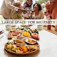 Vista 7 de Juego de regalo de tablero de charcutería de madera maciza de alta calidad, tablero magnético extra grande para quesos con bandeja de madera