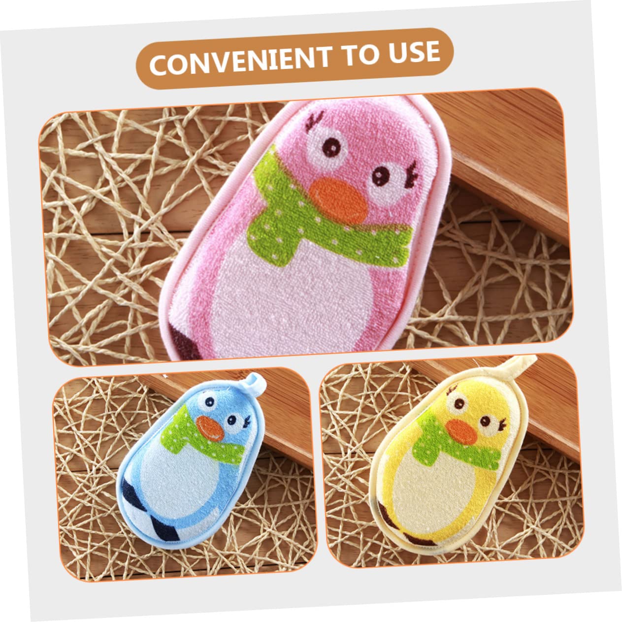 Toyvian 5 Set Di Spugne Per Il Corpo Resistenti Allusura Spugne Per La Doccia Portatili Per Neonati Per Il Bagno 3 Pezzi*5