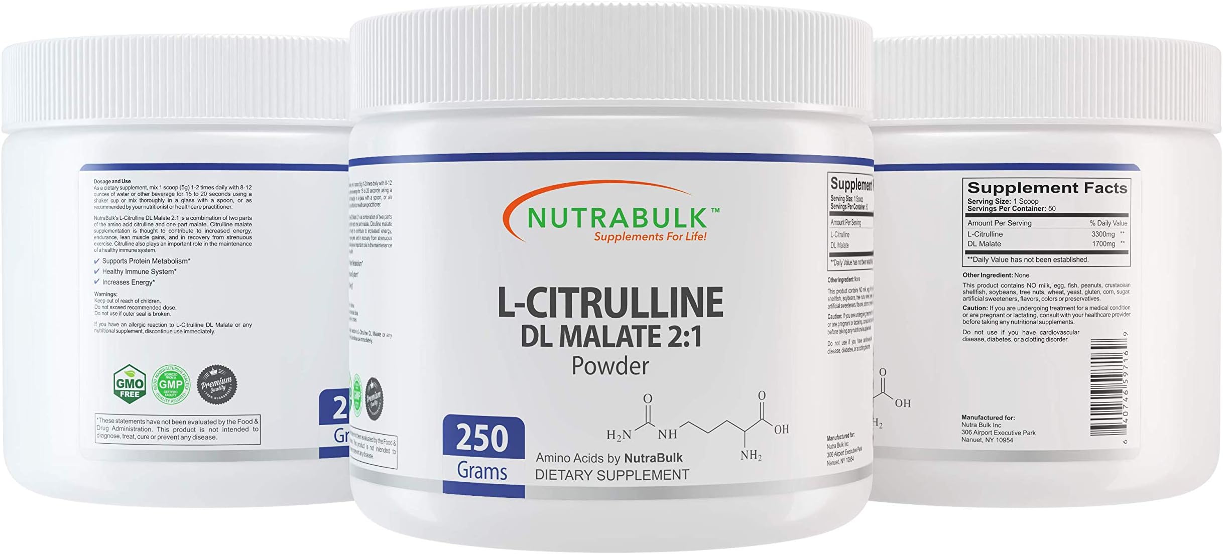 L-Citrulline DL-Malate 2:1 Powderย 250 Gram