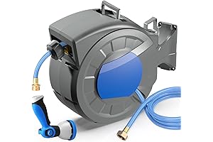 Retractable Garden Hose with Wall Mount and 100ft Reach