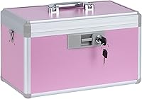 Vista 10 de Medicine Box, First Aid Safe Medication Storage Box,Layered Aluminum Daily Medicine Cabinet,10.2" x 6.2" x 7.7", Pink