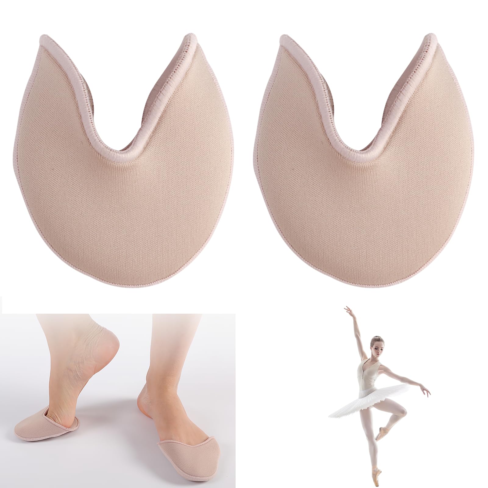 Toe Pads for Pointe Shoes - 1 Pair Ballet Dance Pointe Pads Toe Protectors for Shoes, Anti-Slip Cover Ballet Toe Pads Suitable for Ballet Dancers Relief Forefoot Pain Preventing Blisters