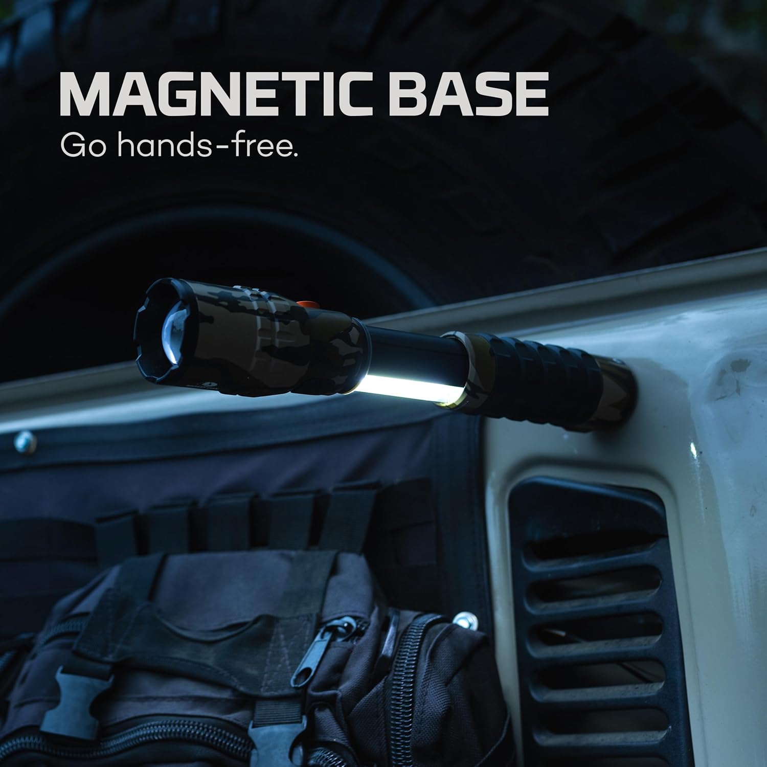 NEBO SLYDE KING Flashlight | High Lumens, Rechargeable COB Work Light & LED Flashlight, Waterproof, Magnetic Base, Great for Camping & Hunting, Includes Charging Cable