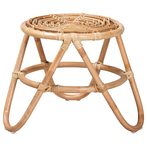Jacinda Natural Rattan End Table, One Size